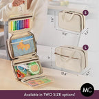 Kids Travel Organizer – Multi-Compartment, Water-Resistant Hanging Bag for Toys, Snacks, & Activities - Compact, Lightweight Design with Hook & Carry Handle - Perfect for Travel Use (Beige, Small) - Image 7