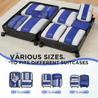 OlarHike 10 Set Compression Packing Cubes for Travel Essentials,Compressible Expandable Space Saver Bags for Organizing Clothes,Luggage Suitcase Garment Bags with Over 1000 pcs Mesh Holes(Klein Blue) - Image 8