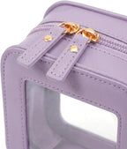 Mini Clear Makeup Bag - Cute Square Cosmetic Pouch for Travel Essentials with Zipper - For Women & Girls (Square, Purple) - Image 7