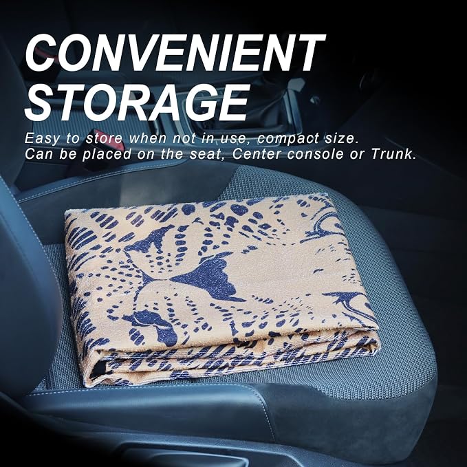 Sweat Towel Car Seat Cover Protector Front Seats for Gym Workout, Running, Swimming, Beach and Hiking, Waterproof Universal Seat Cover for Car, Trucks, Van & SUV (2, Leopard Head, Front) - Image 5