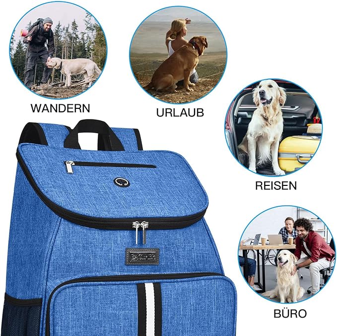 BAGLHER丨Dog Travel Bag, Airline Approved Pet Supplies Backpack, Dog Travel Backpack with 2 Silicone Collapsible Bowls and 2 Food Baskets - Image 6