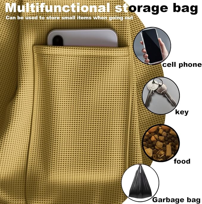 Dog Sling Carrier Soft Breathable for Small Dogs Cats 3-12 lb Khaki | Cat sling & dog carrier sling with safety tether, organizer pocket, soft fabric. Perfect for travel, hiking,outdoor - Image 4