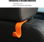 Car Seat Hooks 4 Pack - 55lb Heavy Duty Headrest Hanger, Orange | Universal fit for most cars SUVs,Hang purses handbags coats umbrellas grocery bags,ABS plastic,Easy Installation - Image 4
