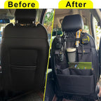 Black Car Seat Back Organizer with Multiple Pockets and Hooks - Image 6