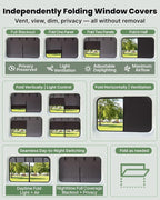 MELIPRON Sliding Door Window Cover Fit for Mercedes Sprinter NCV3 & VS30 | 2007-2026, 2 Folding Ventilation Panels, Magnetic Insulated Blackout Privacy Sun Shade for Campers & Van Lifers, Gray - Image 2