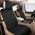 Linen Car Front Seat Covers, Breathable Linen Car Seat Protector | With A Carrying Pouch And Non-Slip Nubs On The Back; Universal Fit Cars Vans SUVs Trucks, 2 Units, Black by Unknown