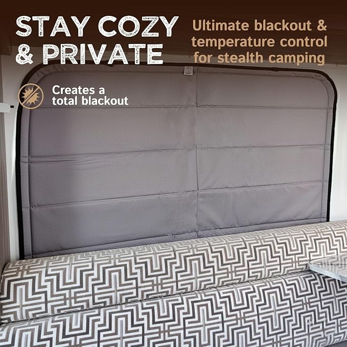 Living in a Bubble Insulated Blackout Mid Right Side Window Cover for Mercedes Sprinter Van Year 2007-2026 144" Length MWB, NCV3 & VS30 (Bare Metal Frame) - Image 2