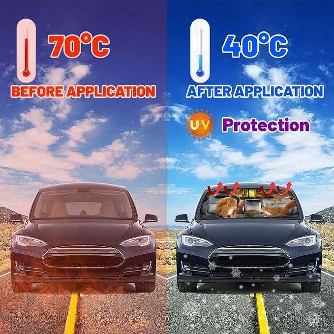 Squirrel Car Windshield Sunshade Umbrella Cute Sun Shade Umbrella for Car Foldable Windshield Umbrella Block UV Rays Heat Keep Vehicle Cool for Cars SUV 57"x30" - Image 5