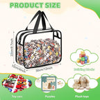 Toy Storage Bags 4 Pack, Clear PVC Toy Organizers, Black | Waterproof PVC, Large 30 x 10 x 22 CM Size, Label-Ready, For Toys, Books, Puzzles, Classroom and Travel - Image 4