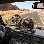 24V Dual Head Car Fan, Heavy Duty Truck Fan with 2 Speeds, 360° Rotatable Dashboard Air Circulator for Semi-Truck, Bus, RV, Excavator, Tractor, Cigarette Lighter Powered - Image 6