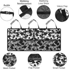 Femuar Car Trunk Organizer,Large Capacity Backseat Trunk Organizer(42"*18"),Collapsible Car Storage Bag with 8 Pocekt,SUV/MPV/Truck - Cow print - Image 4