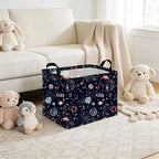 Rectangular Star baskets,Storage Basket,Waterproof foldable laundry basket for Kids,Cute Toys Storage Bin Organizer,Book bins,Starry Sky Galaxy Room Decor(Stars) - Image 2