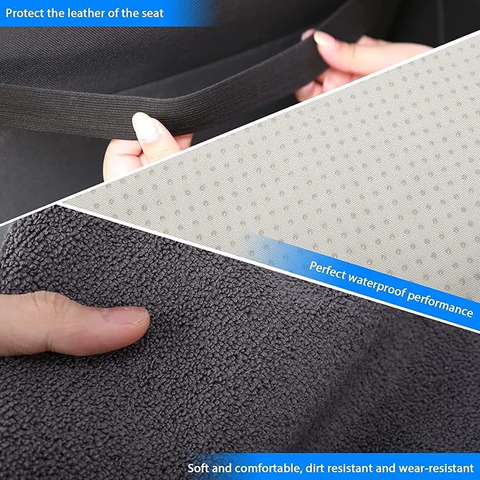 Waterproof Sweating Car Seat Cover for Post Gym Workout, Running, Swimming, Beach and Hiking, Universal Fit Non-Slip Towel Bucket Seat Protector for Cars SUV Trucks, Machine Washable (Grey) - Image 2