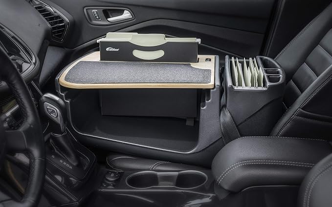AutoExec AE-FMEF-PI-11M Efficency FileMaster Car Desk for Your Vehicle Workstation and Mobile Office, Natural Finish with 400 watt Power Inverter | Vehicle Workstation, Mobile Office, 400 Watt Power Inverter - Image 2