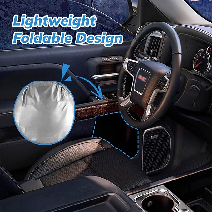 SEPORUD Windshield Sun Shade New American Eagle Flag USA Patriotic Design - Folding Car Front Window Sunshade for Cars SUV Trucks, Max UV Blocking and Keep The Vehicle Cool(64"x33.5") - Image 3