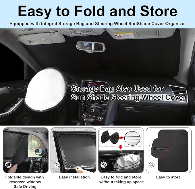 TINGLU Window Shades for Subaru Crosstrek 2018-2023 Accessories Car Side Full Windows Rear Triangular Windshield Sun Shade Sun UV Rays & Privacy Protection for Camping,Napping,and Relaxing 8PCS - Image 5