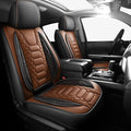 FREESOO for Toyota Tundra Seat Covers 2007-2021 Crewmax Cab 2 Front Set | 2pcs, Custom Fit, Airbag Compatible, Premium Waterproof Leather, for Truck Toyota Tundra Accessories, BlackBrown by FREESOO