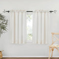 RYB HOME Linen Blend Curtains 54 inches Long for Kitchen | Light Filtering, Thick Heavy Textured Breathable, Semi Sheer Short Drapes, Rod Pocket, W42 x L54, Linen, 2 Panels by RYBHOME