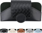 KINIVA Sunglasses Holder for Car Visor Leather Glasses Case with Clips for Car Visor Automotive Interior Visor Accessories Apply to All Car Models (10 Black) - Image 2