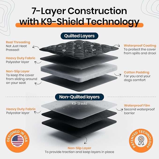 4Knines Back Seat Extender for Dogs Hard Bottom w/EZ Door Guard Black XL | K9-Shield Waterproof Layer, Easy Open Door Guards, Seat Belt Access, and Non-Slip Layer, Heavy Duty Materials - Image 6