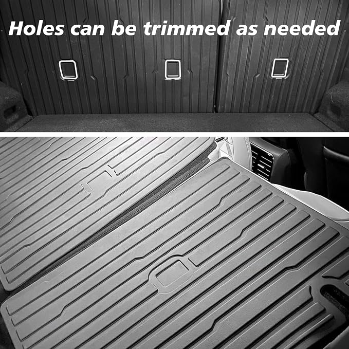 BestEvMod Vehicle Mat Cargo Liner Compatible with Mustang Mach E 2021-2026 Cargo Liner Trunk & Second Row Seats Back Mat Set of 2 All Weather Seat Protector Mat(Trunk Mat+Seats Back Cover) - Image 4