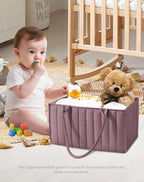 SWEET DOLPHIN 2-Pack Baby Diaper Caddy Organizers, Stylish Storage Baskets for Newborn Essentials, Diaper Station & Car Travel, Value Bundle for Baby Shower Gifts & Registry Must-Haves - Tan - Image 2