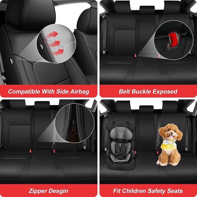 TTX LIGHTING Custom Fit for Honda Civic Seat Covers 2022-2026 5-Seats | Original Seat Pattern | Full Coverage | Easy Install | Waterproof | Faux Leather | Shield Your Car Seats | All Season - Image 4