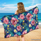 SEANATIVE Pink Hibiscus Car Cushion Towels Auto Seat Protectors - Absorber Towel for Car Wash Car Seat Covers, Post-Workout & Dog Owners (33.1" x 60.67") - Image 4