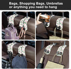CoBak Purse Hook for Car - Universal Premium Stitched Leather and Aluminum-Magnesium Alloy Double Car Seat Back Storage Hook for Purses, Handbags, Bags (2 Pack),Tulip - Image 4