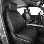 EKR Ram 1500 Seat Covers Custom Fit for (Crew Cab) RAM 1500 Laramie/Limited/Longhorn/Rebel 2019-2026 &Big Horn 2026,Waterproof Black Car Seat Cover for Trucks Full Set-Faux Leather (Black) by EKR