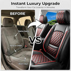 For Subaru Ascent 2019-2025 2026 Car Seat Covers, Front Pair, Redline | Luxury Full Coverage Leather Seat Protectors, Waterproof Breathable, Non-Slip, Easy to Install, Airbag Compatible, All-Season - Image 6
