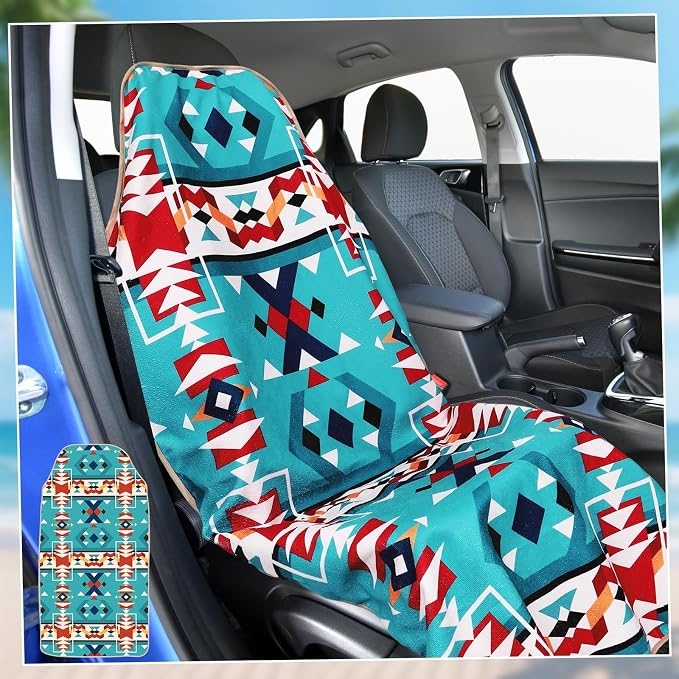 Lonfliness 1PCS Car Seat Cover Towel Non Slip Front Seat Car Seat Towel Athletic Running Towel Washable Seat Cover for Gym Workout Sweat Outdoor Sport Beach Hiking Yoga (Navajo Tribal) - Image 4