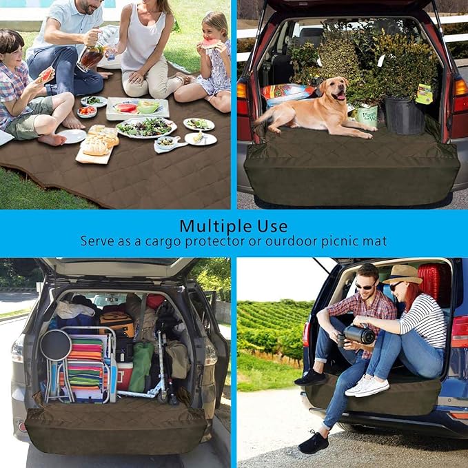 SUV Cargo Liner for Dogs - Water Resistant Trunk Cover for Midsize SUVs | Pet Cargo Cover with Bumper Flap Protector, Non-Slip Car Trunk Mat, Dog Car Seat Cover Prevents Scratches Pet Hair Mud Dirt - Image 6