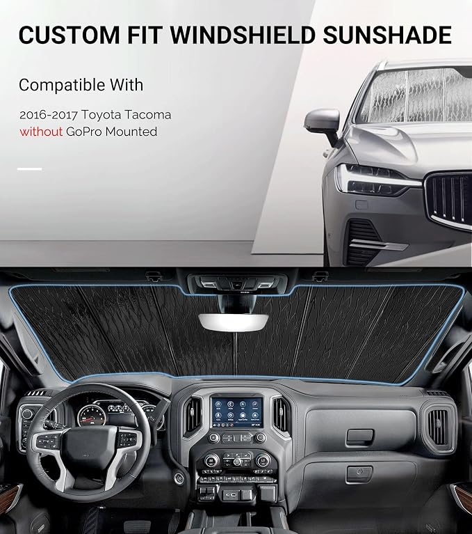 Pigenius Windshield Sunshade for Toyota Tacoma 2016-2017 Window Sun Shade - AstraGuard - Image 2