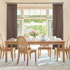 RYB HOME Linen Sheer Curtains 2 Panels for Living Room, Semi Transparent Privacy Drapes with Rod Pocket Farmhouse Style Window Treatments for Bedroom, Brown, 52" W x 90" L - Image 3