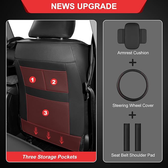 TTX LIGHTING Custom Fit for Honda Civic Seat Covers 2022-2026 5-Seats | Original Seat Pattern | Full Coverage | Easy Install | Waterproof | Faux Leather | Shield Your Car Seats | All Season - Image 3