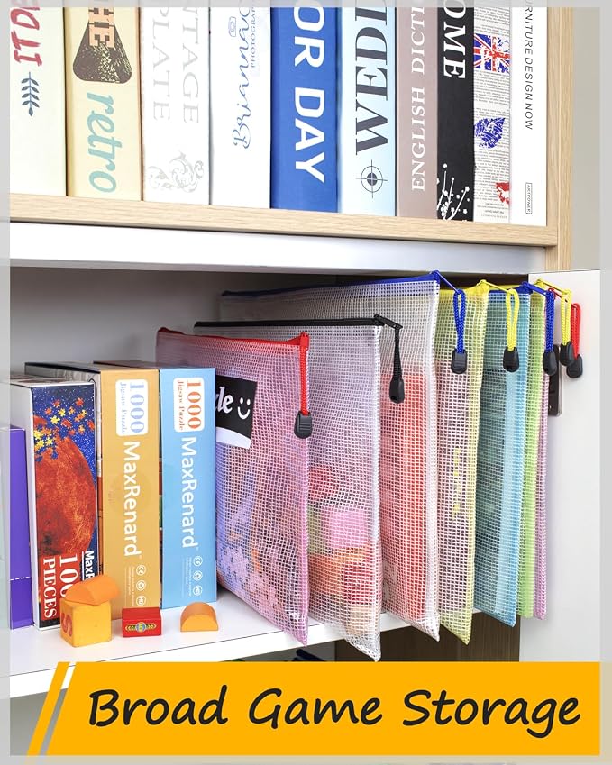 SUNEE Plastic Mesh Zipper Pouch 6.8x9.2 in (8 Colors, 24 Packs), Small Water-Resistant Zip Bag for School Office Supplies, Pencil Organizing Storage - Image 5