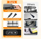 Portable Oven, 12V 24V 110V-240V Car Food Warmer Portable Personal Mini Oven Electric Heated Lunch Box for Meals Reheating & Raw Food Cooking for Road Trip/Camping/Picnic/Family Gathering(Black) - Image 5
