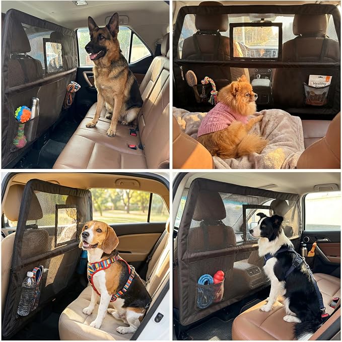 Loyala Dog Car Barriers for SUVs Trucks Cars Adjustable Dog Car Divider Pet Car Barrier for Back Seat Pet Barrier Universal-Fit Safety Travel Accessory 50" W x 56" W x 32" H - Image 8