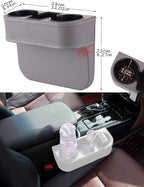 Cup Holder for Car, Car Seat Gap Organizer, PU Leather, XBD Gray | Console Side Pocket, Cup Drink Holders, Easy Install, Universal Fits, Car Coin Cellphone Holder, Auto Front Seat Cup Holder - Image 7