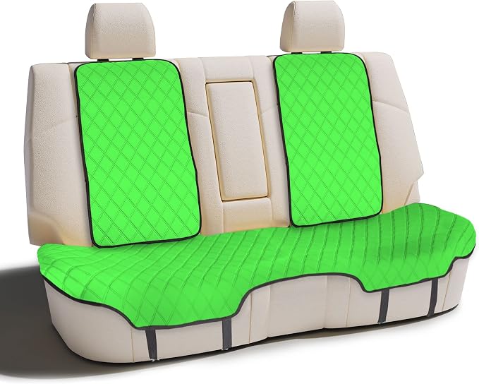 FH Group Car Seat Cushion Neosupreme Automotive Seat Cushions - Universal Fit, Rear Car Seat Cushion, Car Seat Cushions with Non-Slip Silicone Backing for SUV, Sedan, Van Rear Set Green by FHGroup