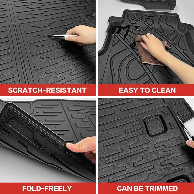 Cargo Mat Floor Liner Compatible with 2018-2025 Jeep Wrangler JL Unlimited 4 Door, Seat Back Cover Cargo Liner Rear Floor Mat for 2024 Jeep Wrangler JL/JLU Accessories - Image 6