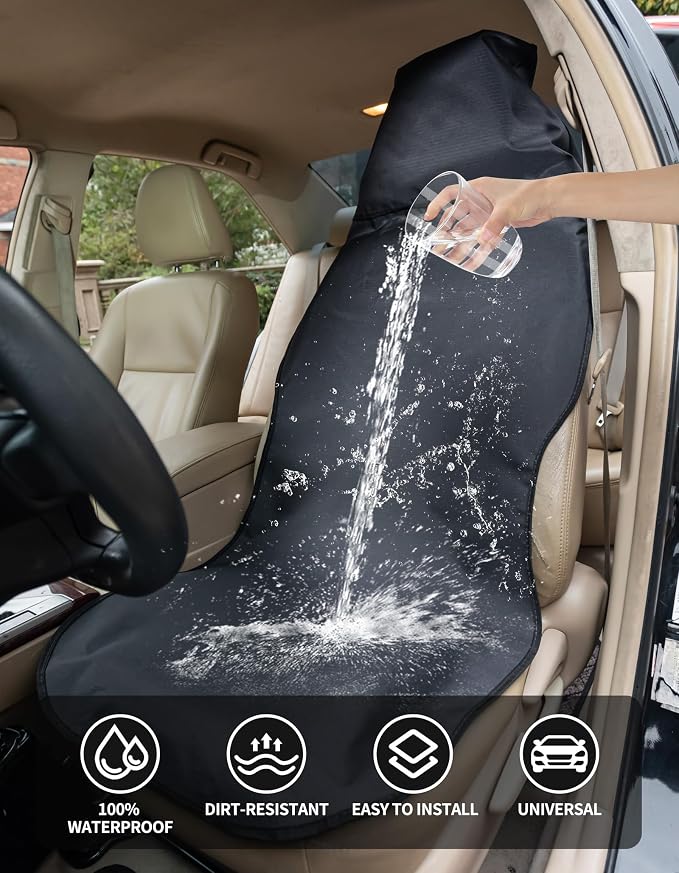 Waterproof Car Seat Cover Automotive Seat Covers for Cars Trucks and SUVs Car Seat Cover Protector Black-Navy - Image 2