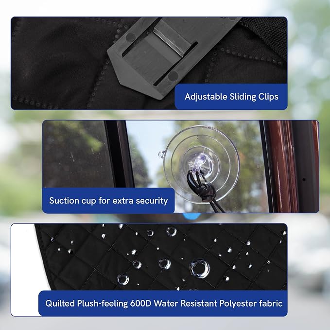 Panther Armor Car Door Protector for Dogs, Scratch Resistant Liner with Clips and Suction Cups, Large Size, Protects Car Doors from Dog Scratches, Fits Cars, SUVs, and Trucks - Image 5
