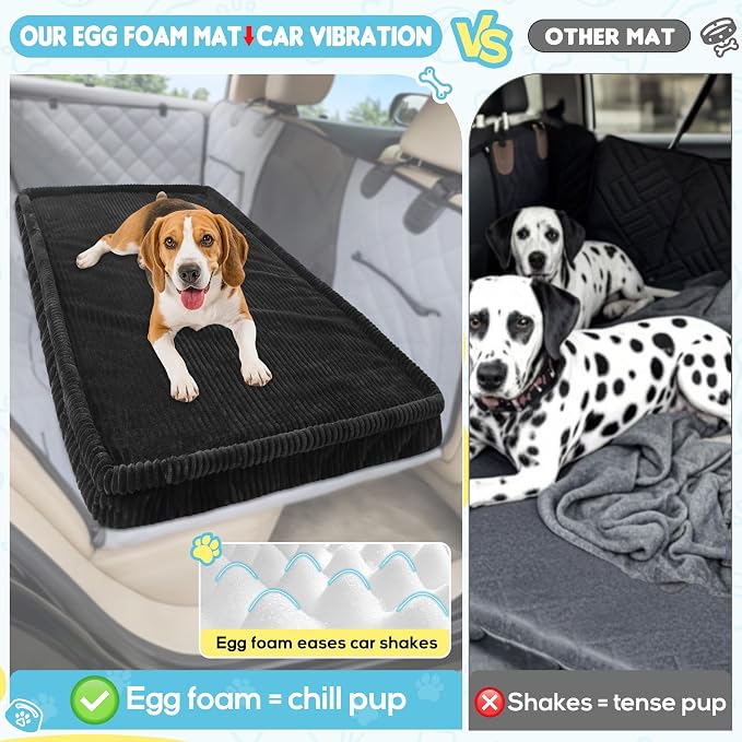 Loiion Dog Car Bed, Non-Slip Backseat Extender Pet Mat 56"x28.7"x2" | Removable, Washable Dog Bed With Waterproof Liner Protects Car Seats, Anti-Slip Travel Bed For Dogs - Image 7