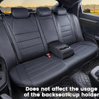 HKZ Custom Fit Civic Seat Covers for Honda Civic Sedan 2016 2017 2018 2019 2020 2021 LX (Not for LX-P)- 5-Seats Leather Full Set,Black - Image 4