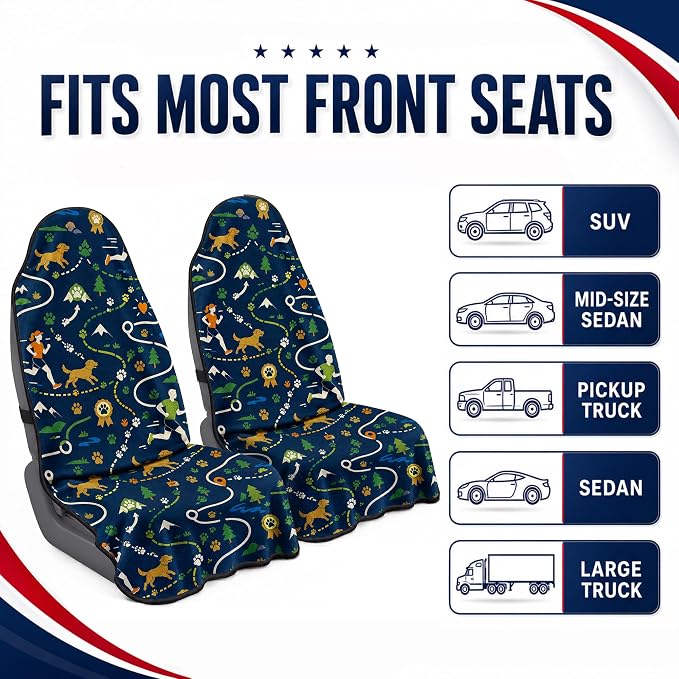 Car Seat Towel Cover 2 Pack for Front Seats, Sweat Absorbent Car Seat Protector with Non-Slip Backing, Waterproof Towel Car Seat Covers for Runners, Gym, Swimming, Beach, Dog Runner Trail - Image 6