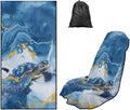 Sea Turtle Print Towel Seat Cover for Car Marble Print Automotive Seat Covers Multi-Purpose Absorbent Microfiber Towels with Storage Bag, 60 x 33 Inch, Machine Washable by Baxinh