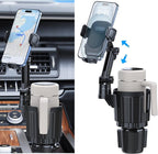 Cup Holder Phone Mount, 2 in 1 Universal Cup Holder Expander with Long Arm 360°Rotation Cup Phone Holder for Car Fits All 4-7” iPhone Galaxy Smartphones and Most Truck Bottles by Peastrex