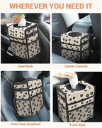 Capolo Car Trash Can with Lid, Leakproof Car Garbage Can Car Trash Bag | Waterproof, Trash Can for Car, 3 Mesh Pockets, Mini Hanging Vehicle Car Trash Bin, for Back/Front Seat (Black Flower,2.5 Gal) - Image 6
